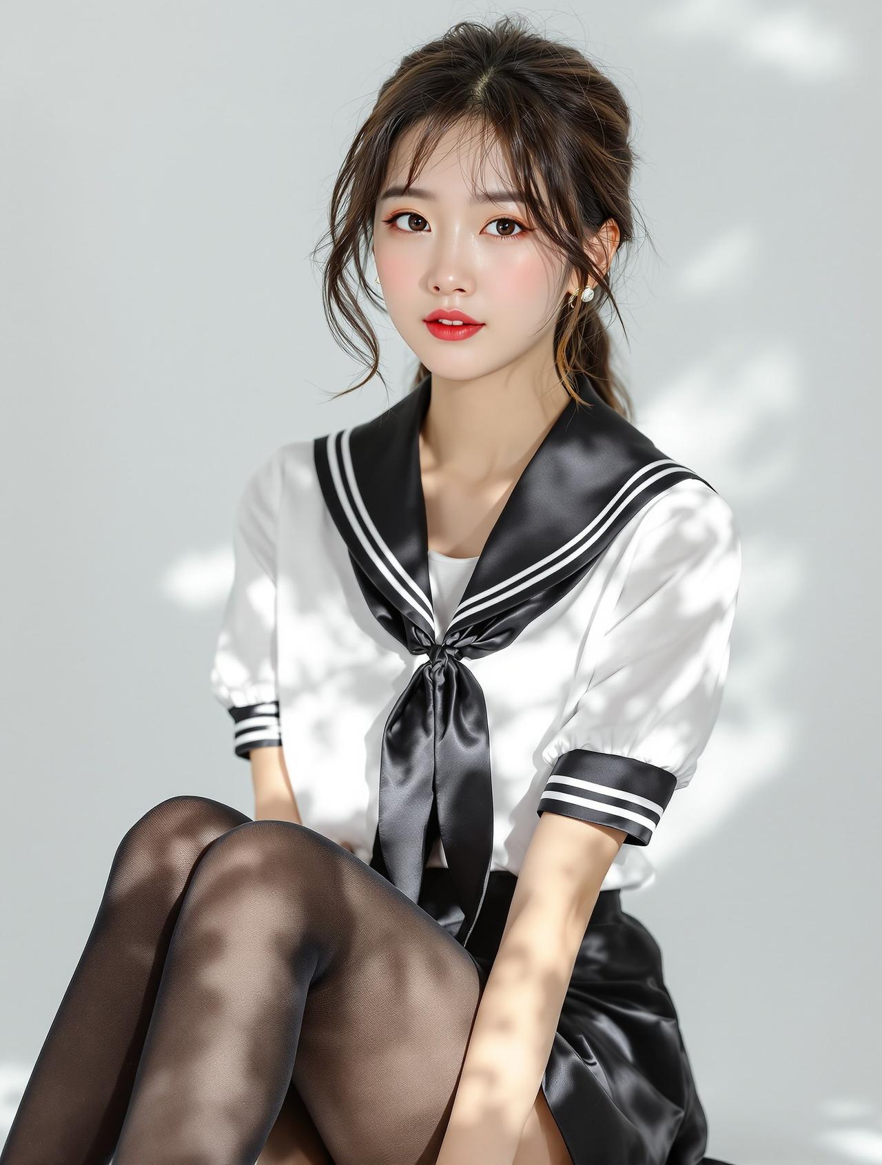 黑丝JK制服 · 青春校园风 - 小雪 - Rosi写真黑丝JK高清写真作品1