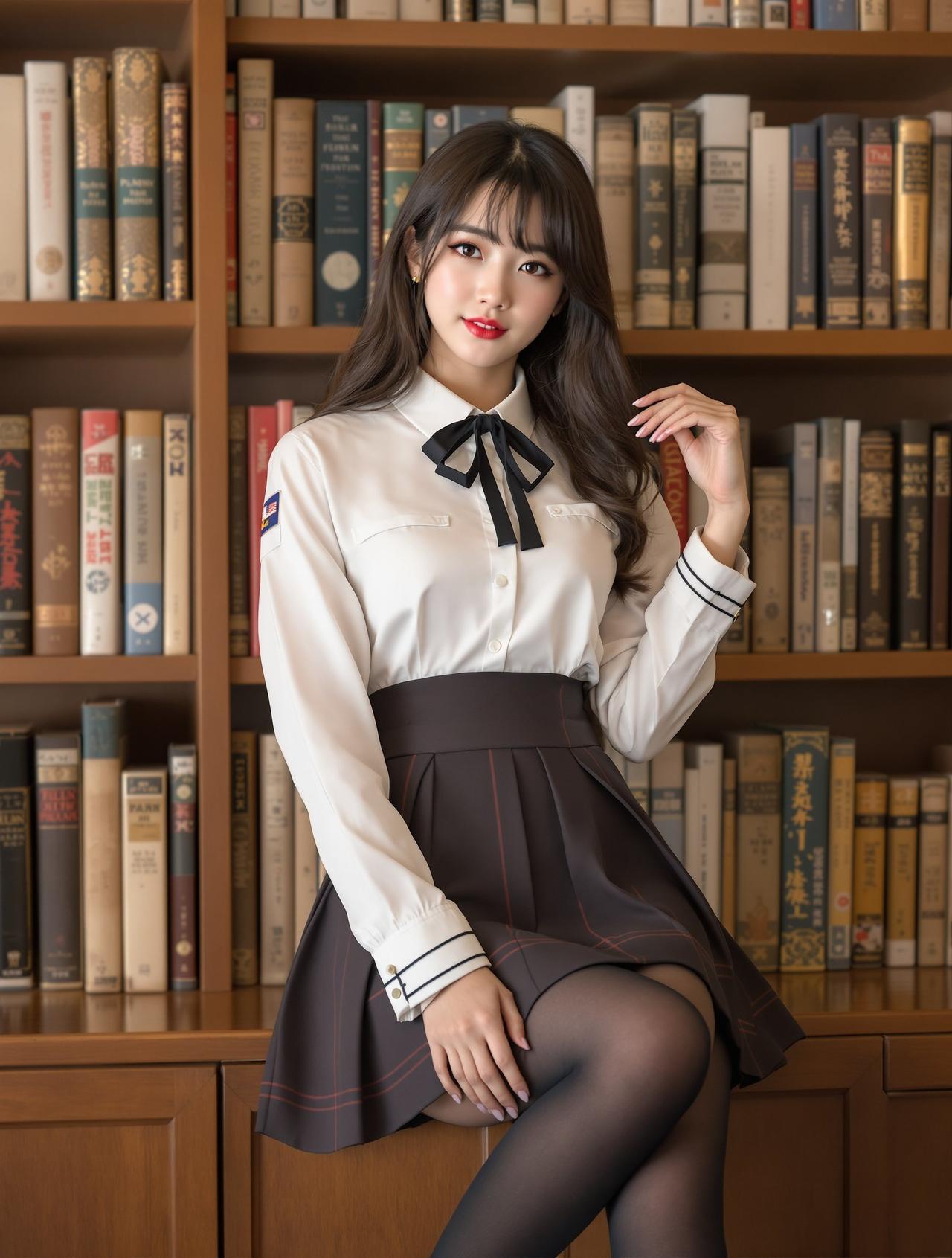 黑丝JK · 图书馆的秘密 - 书香 - Rosi写真黑丝JK精选作品